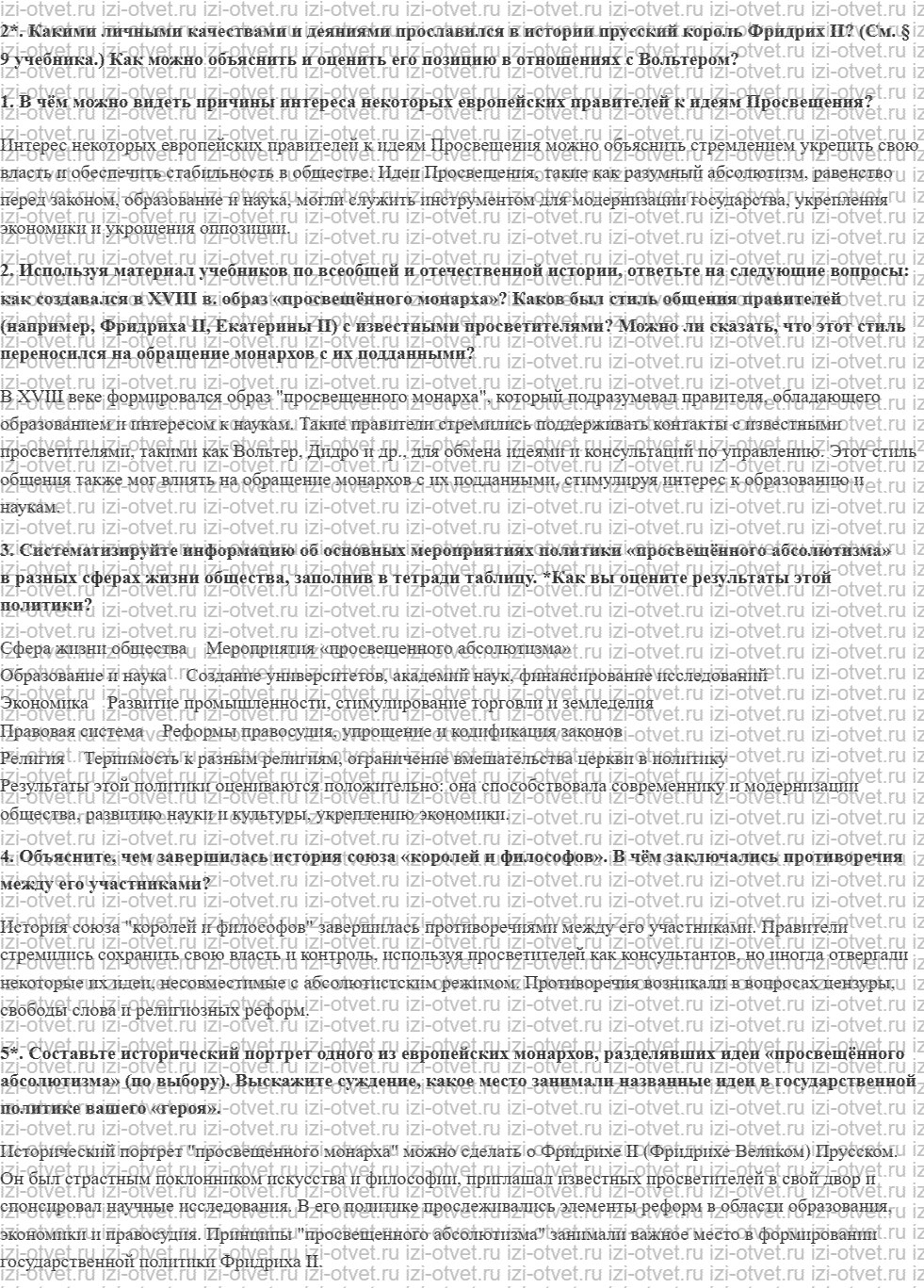 ГДЗ по истории 8 класс учебник Загладин, Белоусов, Пименова § 3. Просвещённый абсолютизм рисунок 2