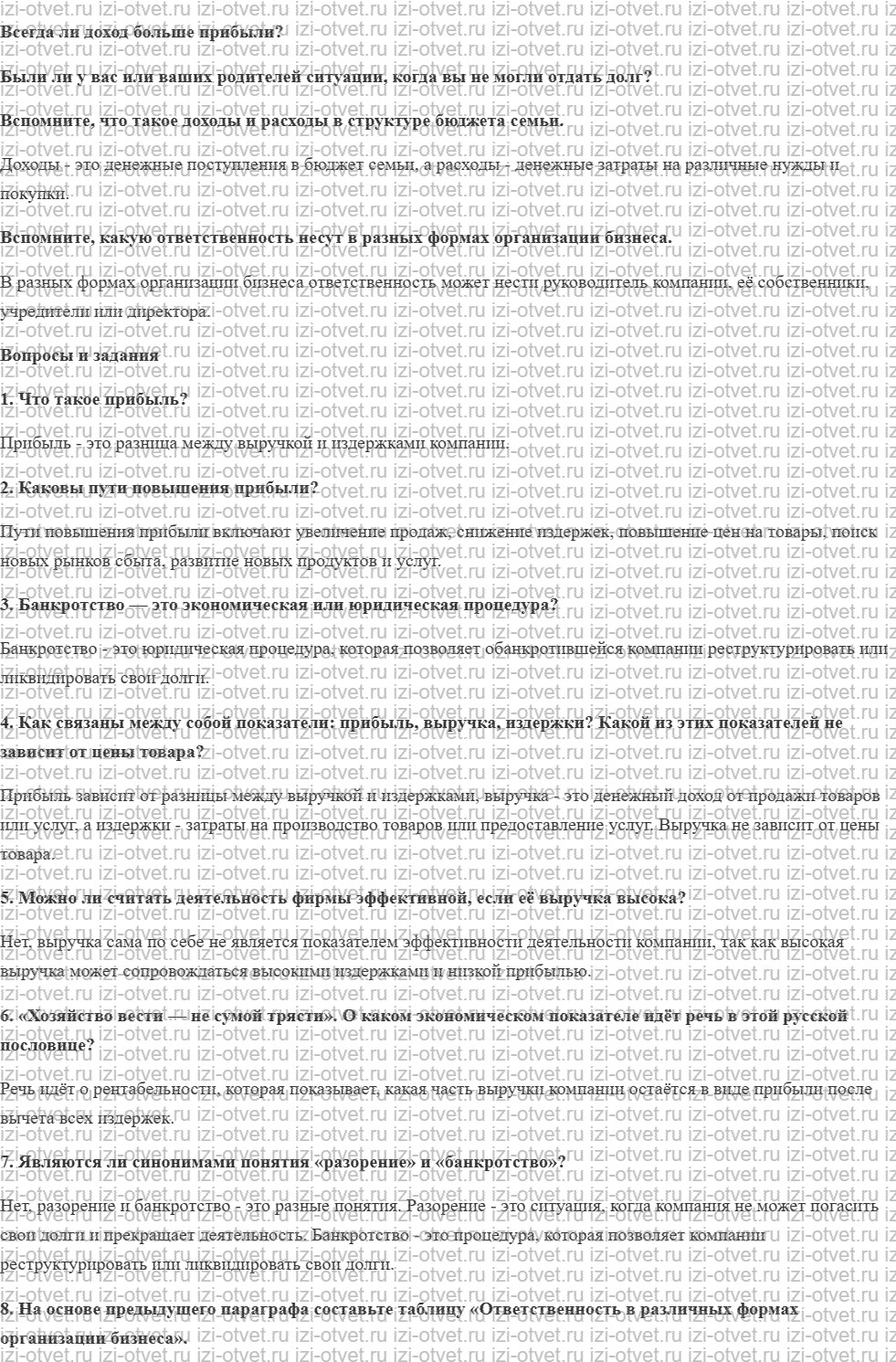 ГДЗ по обществознанию 8 класс учебник Гринберг, Королева, Соболева § 6. Экономика фирмы рисунок 1