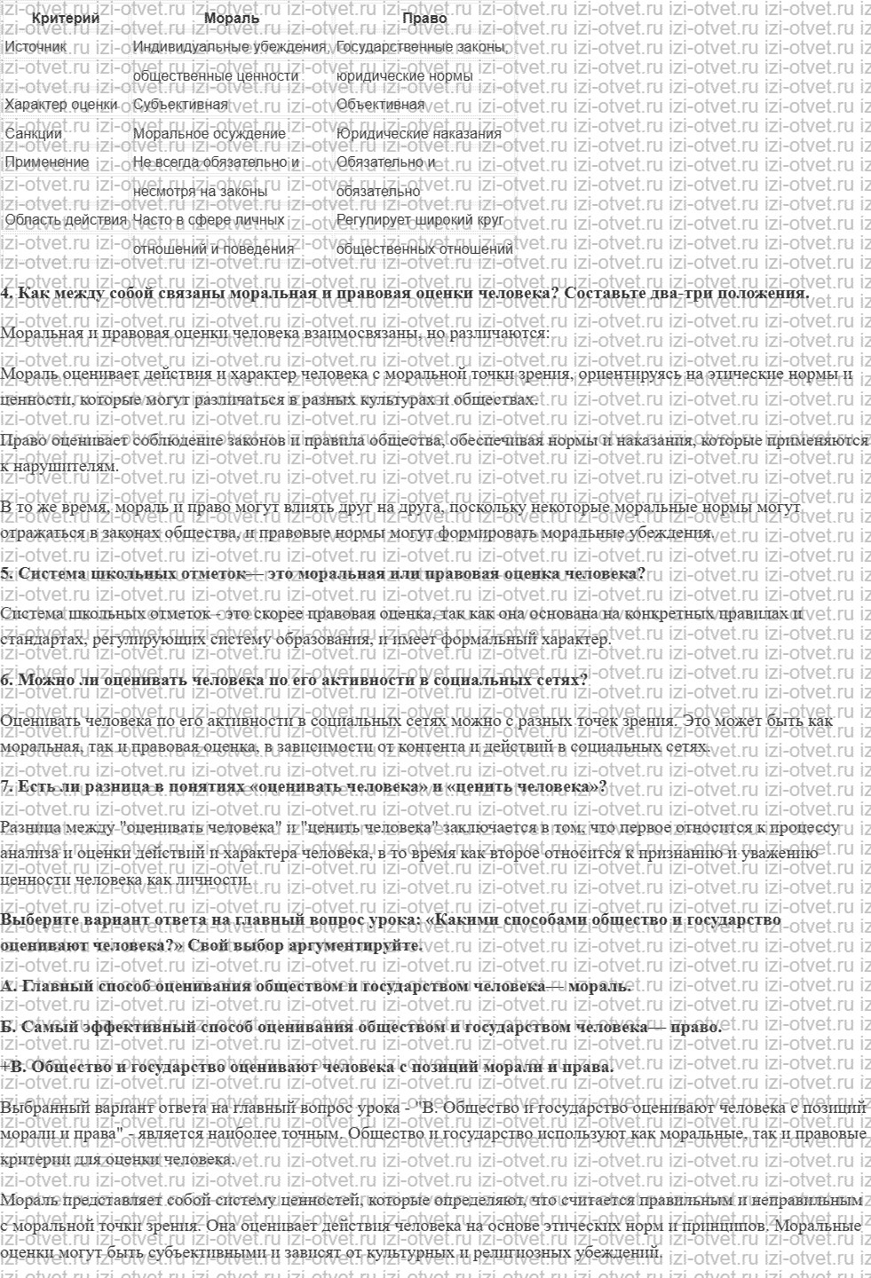 ГДЗ по обществознанию 7 класс учебник Кравченко, Певцов § 2. Моральная и правовая оценка поступков и деятельности человека рисунок 2