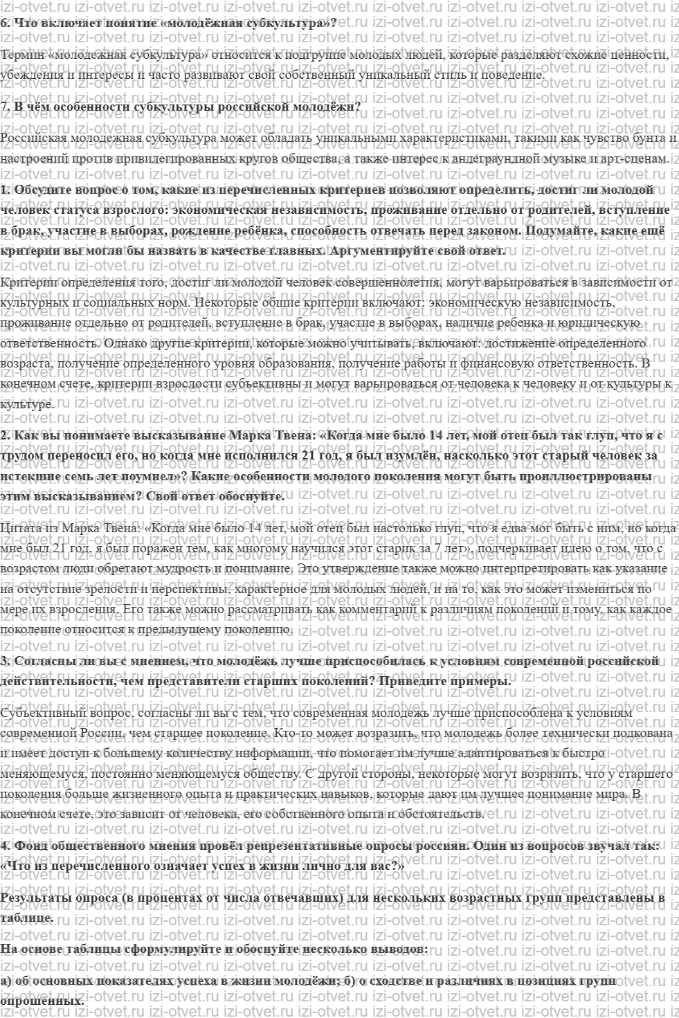 ГДЗ по обществознанию 11 класс учебник Боголюбов §17. Молодёжь в современном обществе рисунок 2