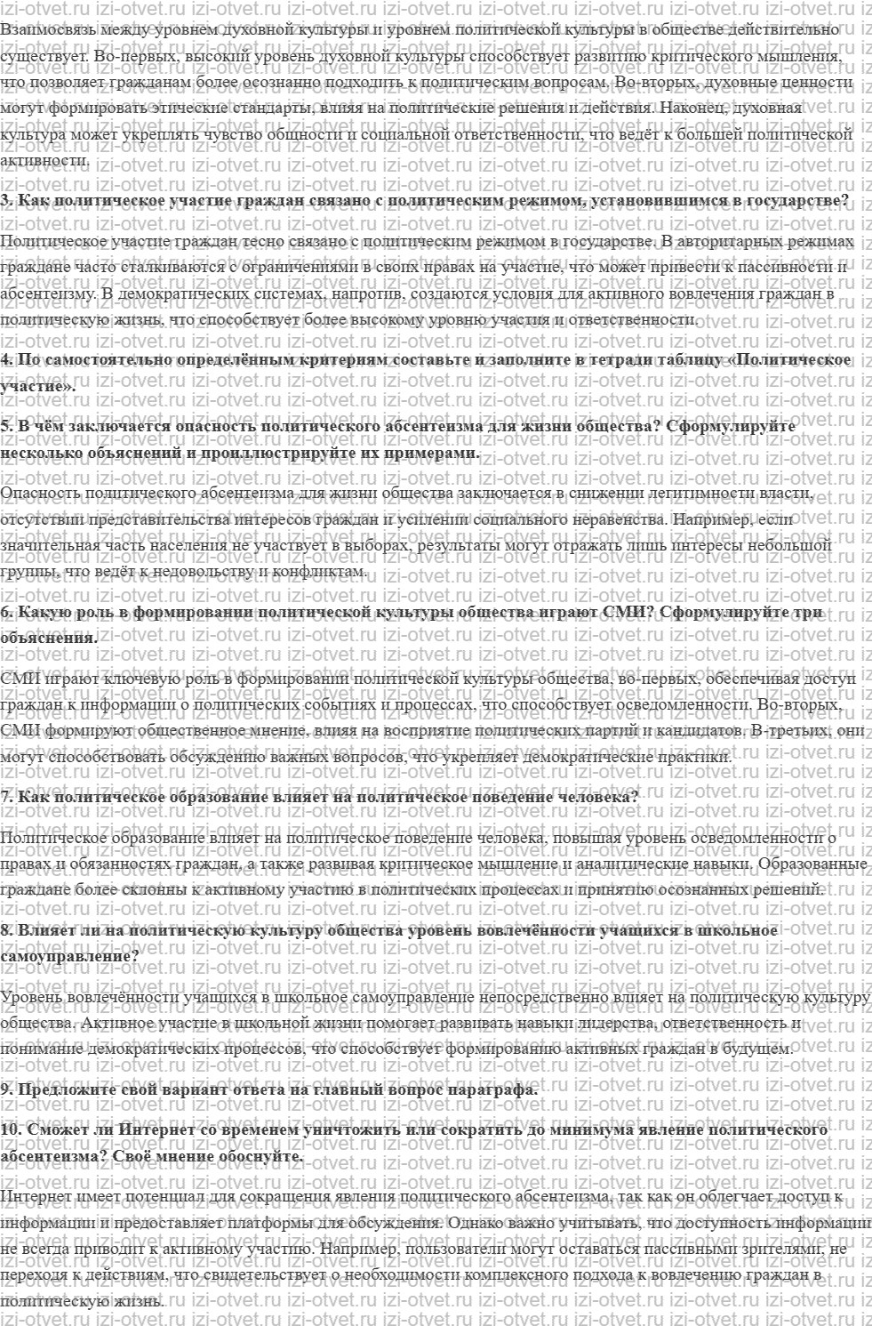 ГДЗ по обществознанию 11 класс учебник Кравченко, Акчурин § 4. Человек в политической жизни рисунок 2