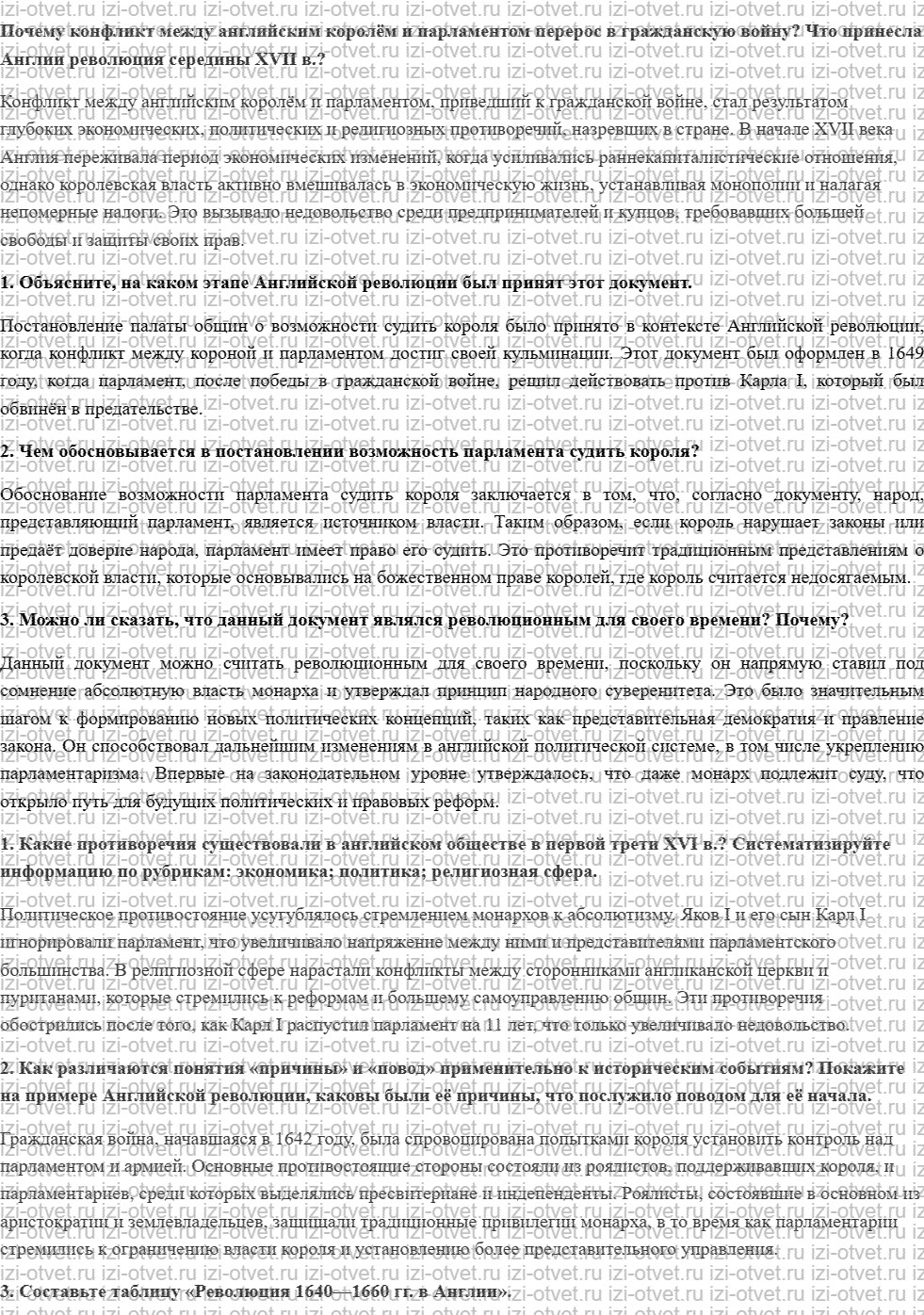 ГДЗ по истории 7 класс учебник Дмитриева § 20. Английская революция 1640—1660 гг. рисунок 1