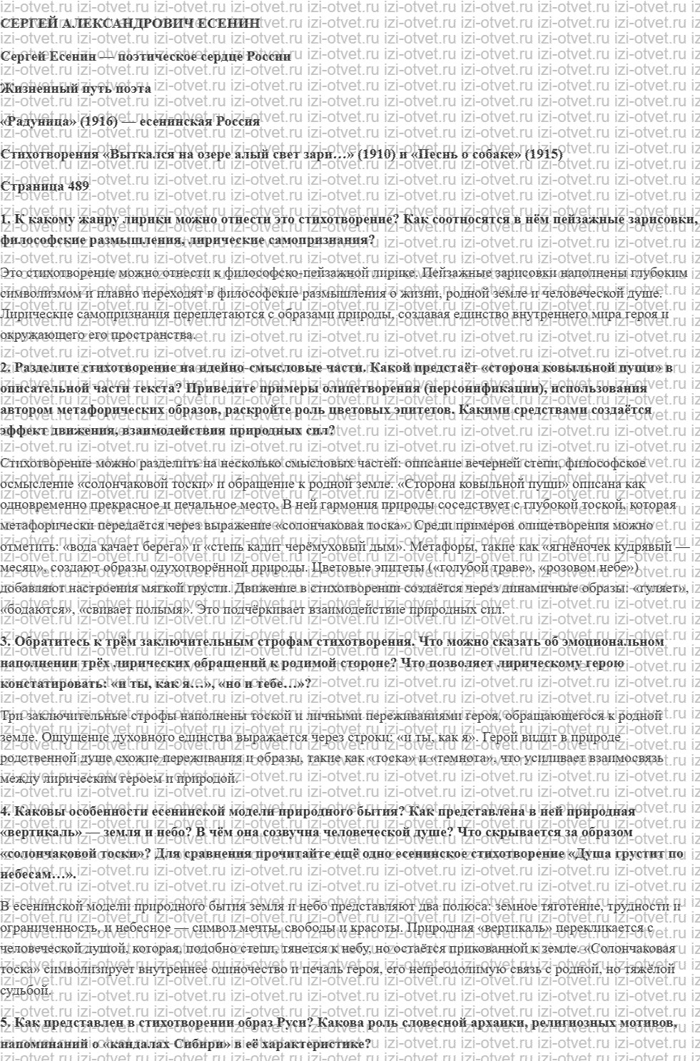 ГДЗ по литературе 11 класс учебник Зинин, Чалмаев Страница 489-504 рисунок 1