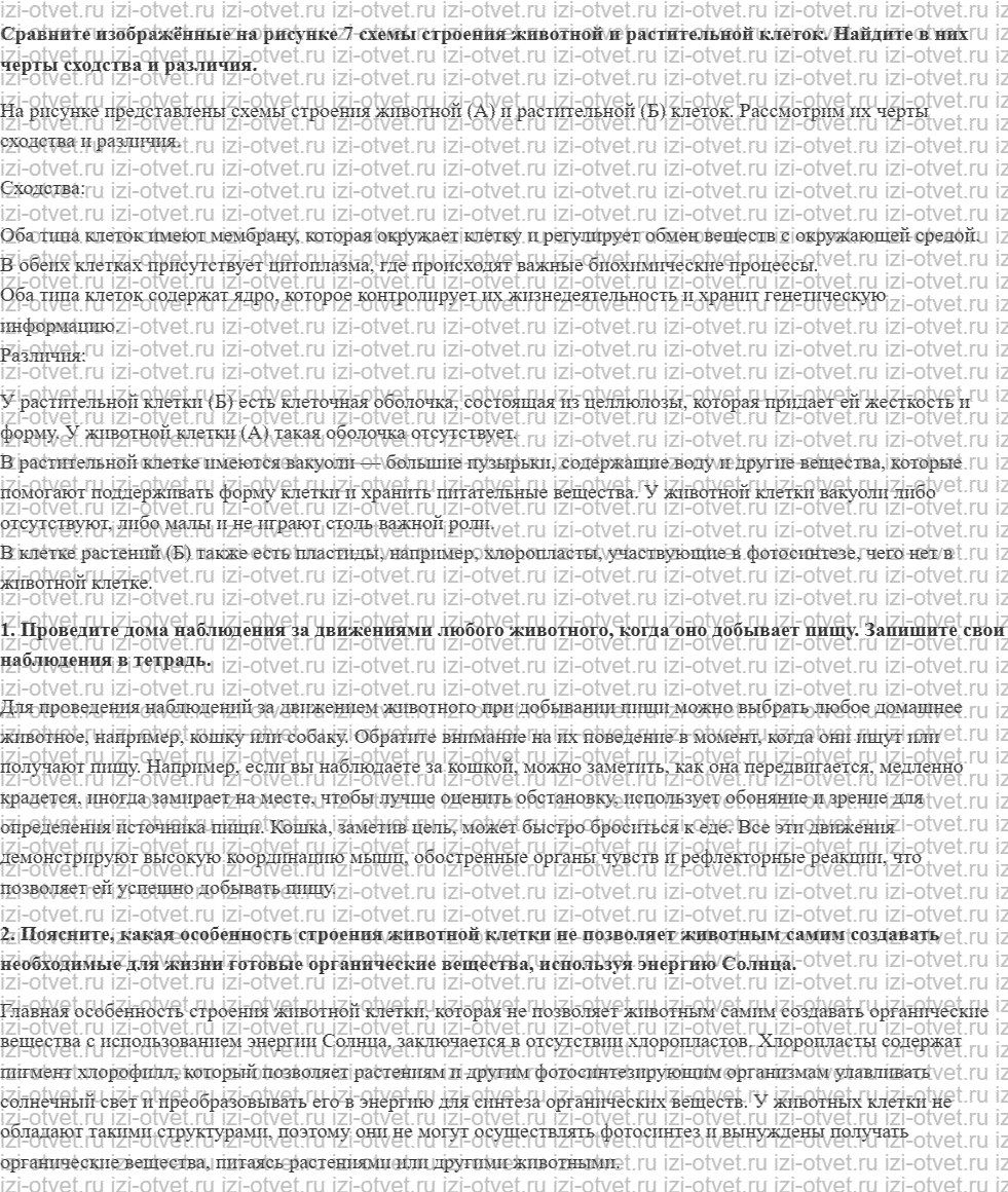 ГДЗ по биологии 7 класс учебник Шаталова, Сухова § 2. Чем отличаются животные от организмов других царств рисунок 1