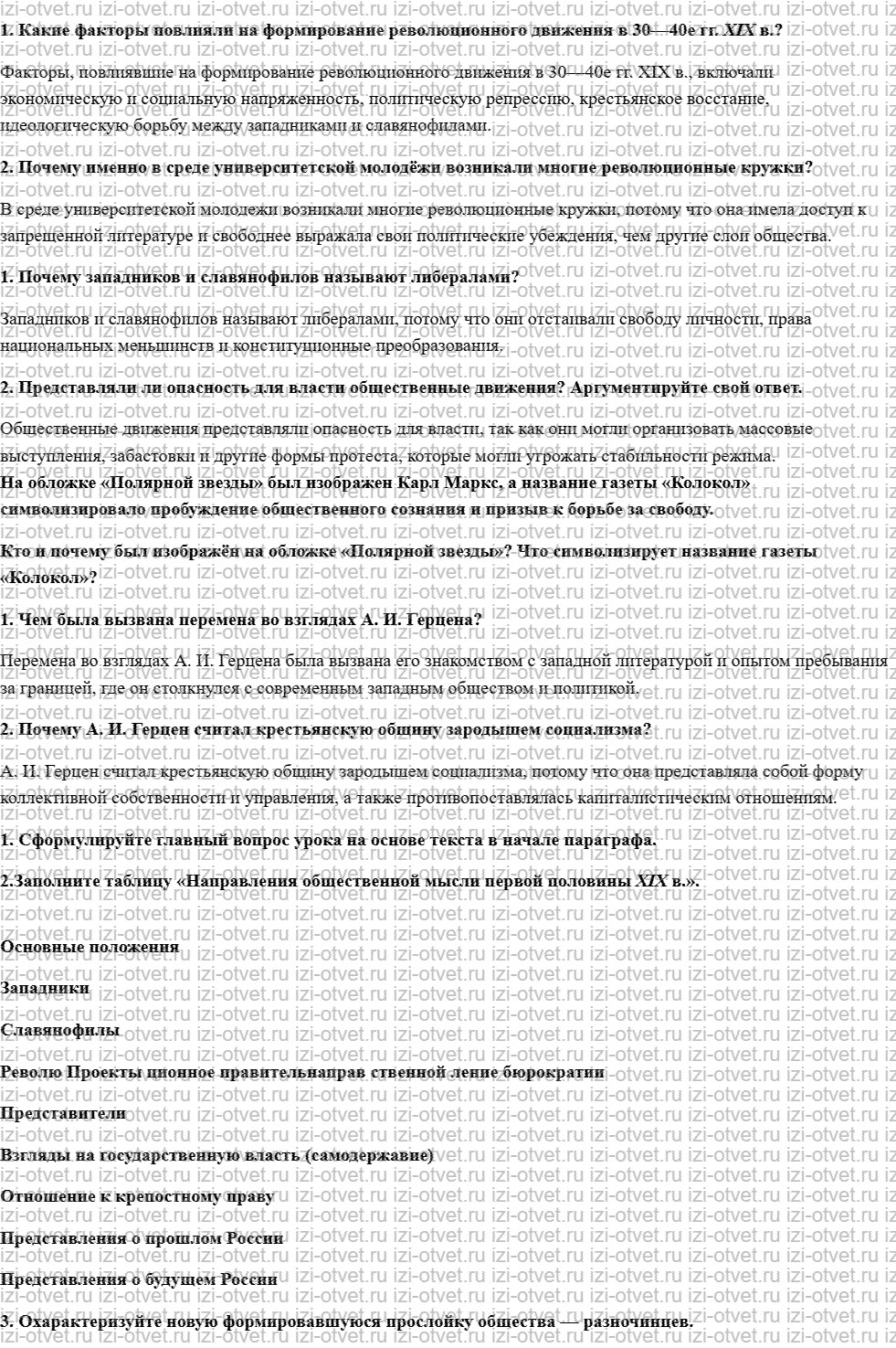 ГДЗ по истории 9 класс учебник Ляшенко, Волобуев § 7. Общественно-политическая жизнь 1830—1840х гг рисунок 1