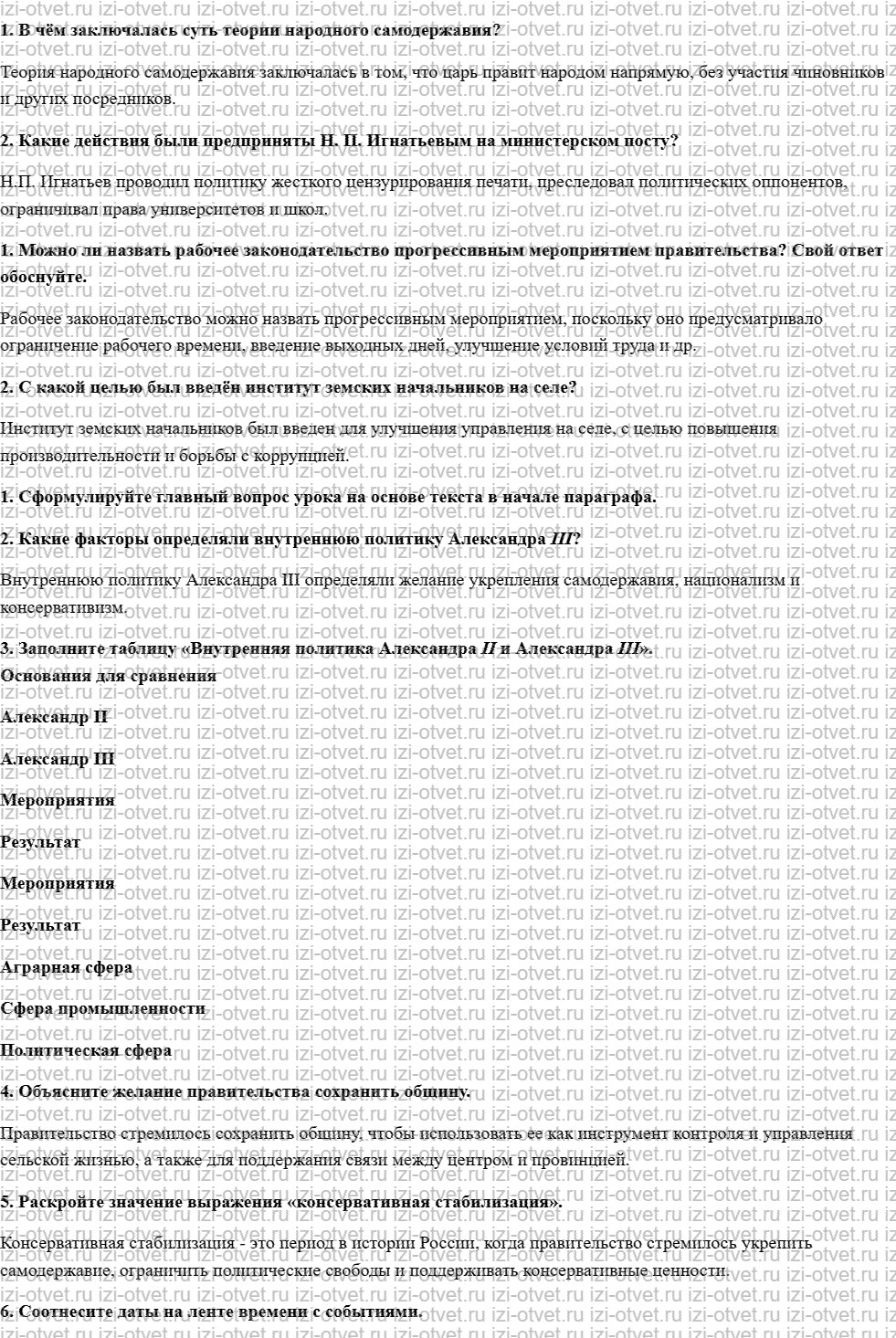 ГДЗ по истории 9 класс учебник Ляшенко, Волобуев § 17. Внутренняя политика рисунок 1