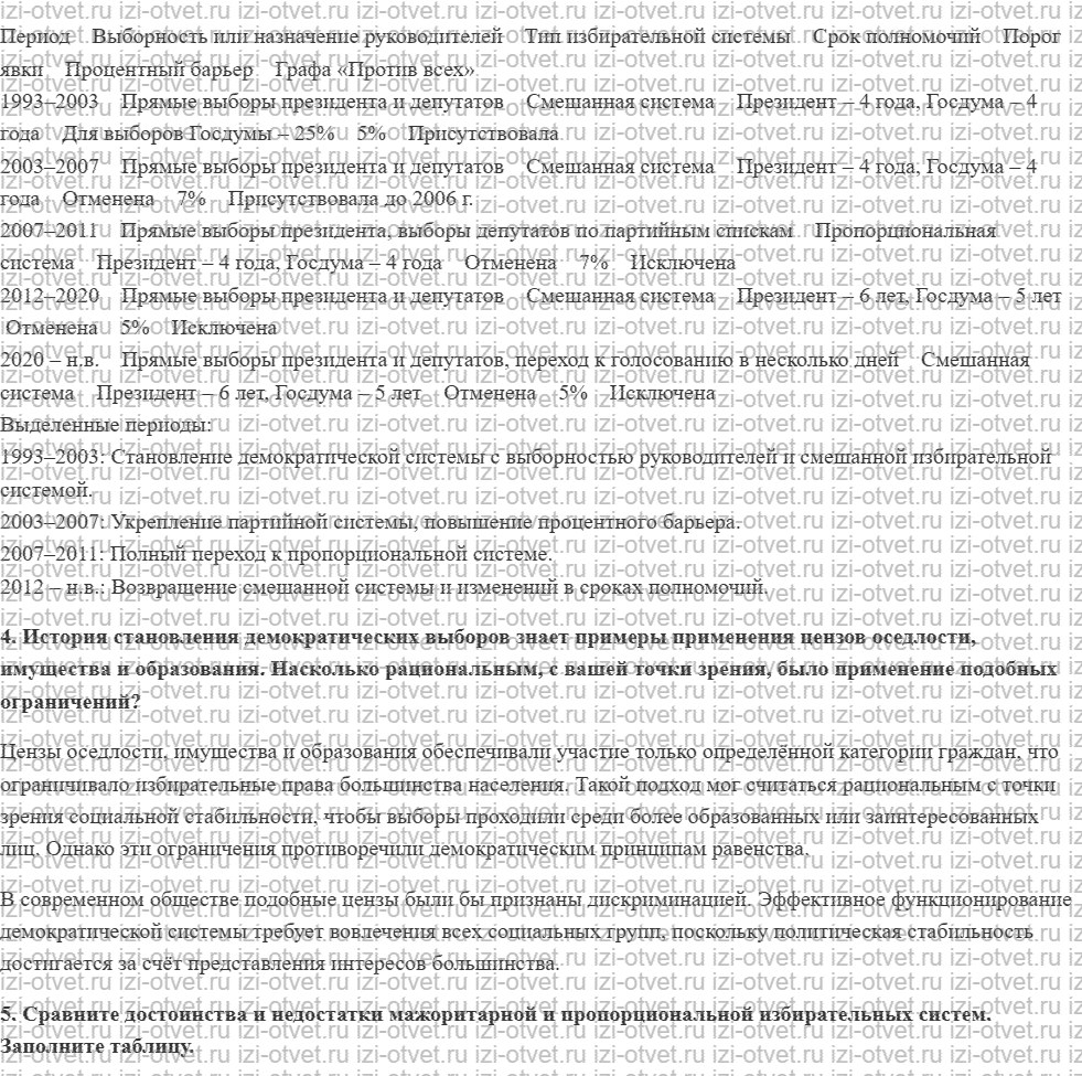 ГДЗ по обществознанию 11 класс учебник Гаман-Голутвина, Ковлер § 15. Избирательные системы и избирательная кампания в РФ рисунок 3
