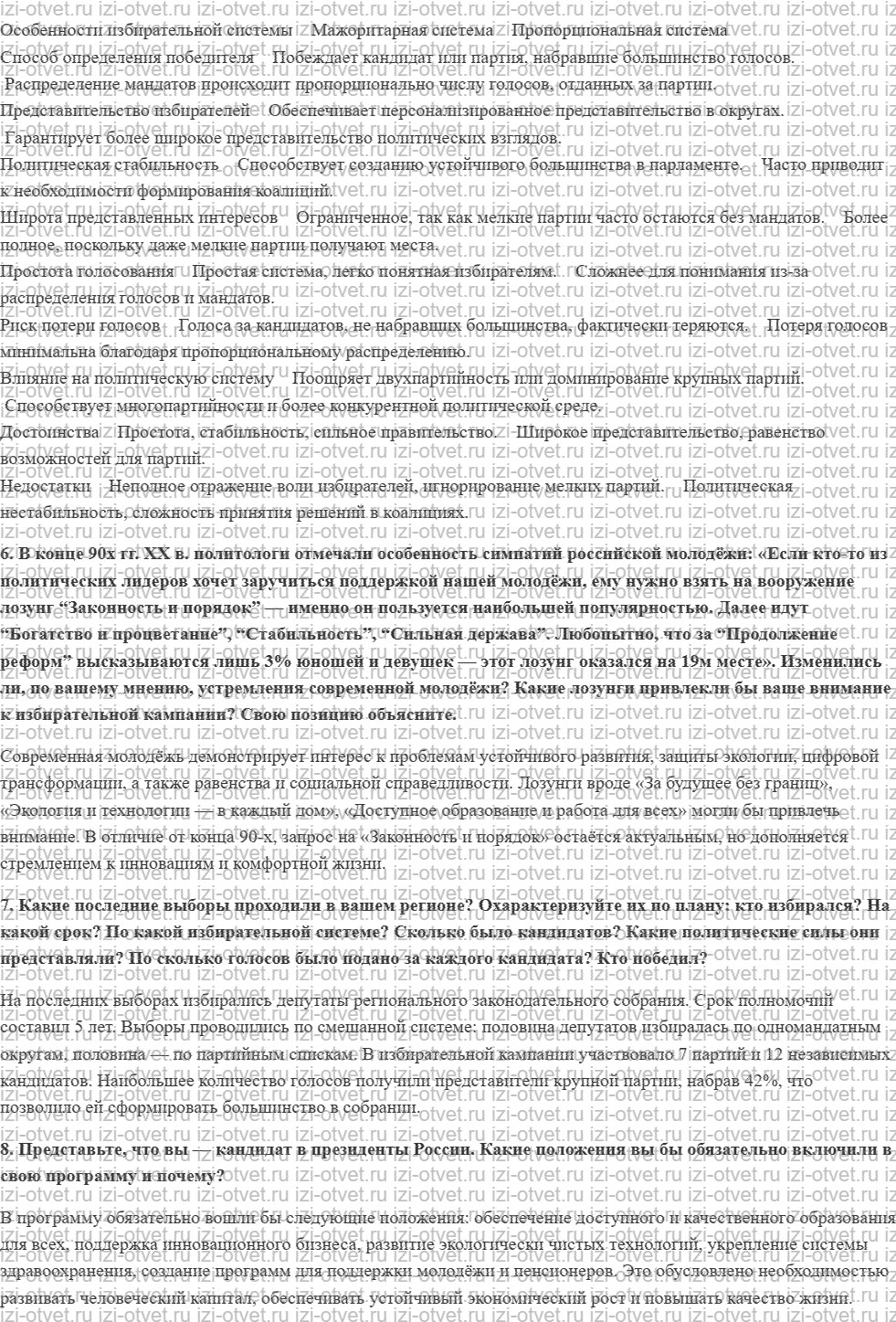 ГДЗ по обществознанию 11 класс учебник Гаман-Голутвина, Ковлер § 15. Избирательные системы и избирательная кампания в РФ рисунок 4