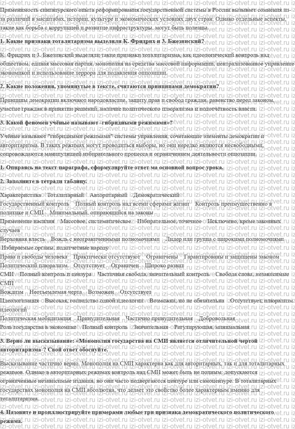 ГДЗ по обществознанию 9 класс учебник Сорвин § 10. Политические режимы рисунок 2