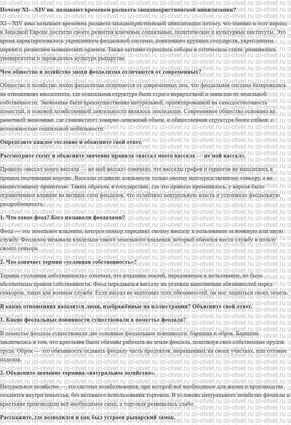 ГДЗ по истории 6 класс учебник Абрамов, Рогожкин § 9. Феодализм и феодалы рисунок 1
