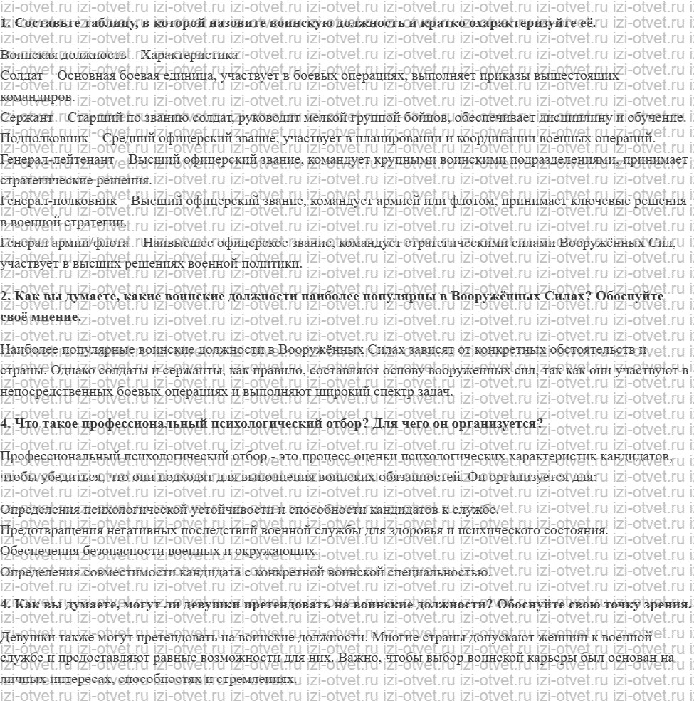 ГДЗ по ОБЖ 10 класс учебник Хренников, Гололобов § 17. Есть такая профессия — Родину защищать рисунок 1