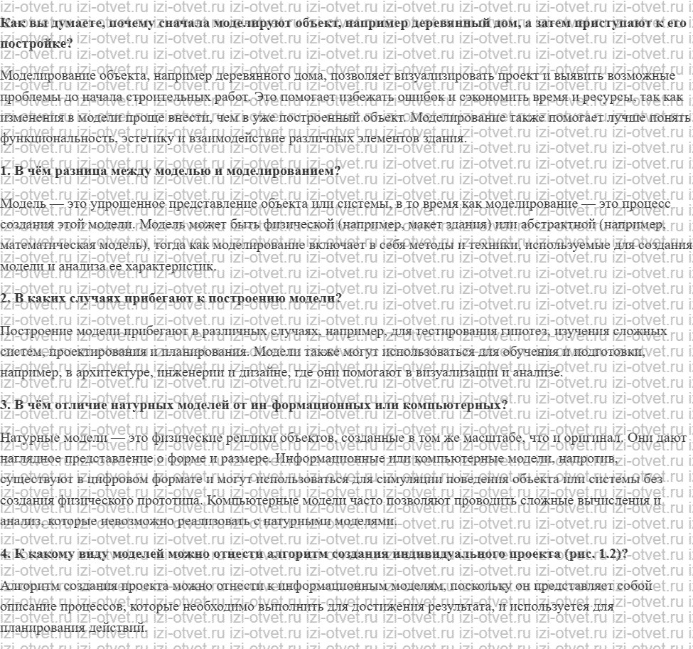 ГДЗ по технологии 8-9 класс Глозман, Кожина § 1. Моделирование как основа познания и практической деятельности рисунок 1