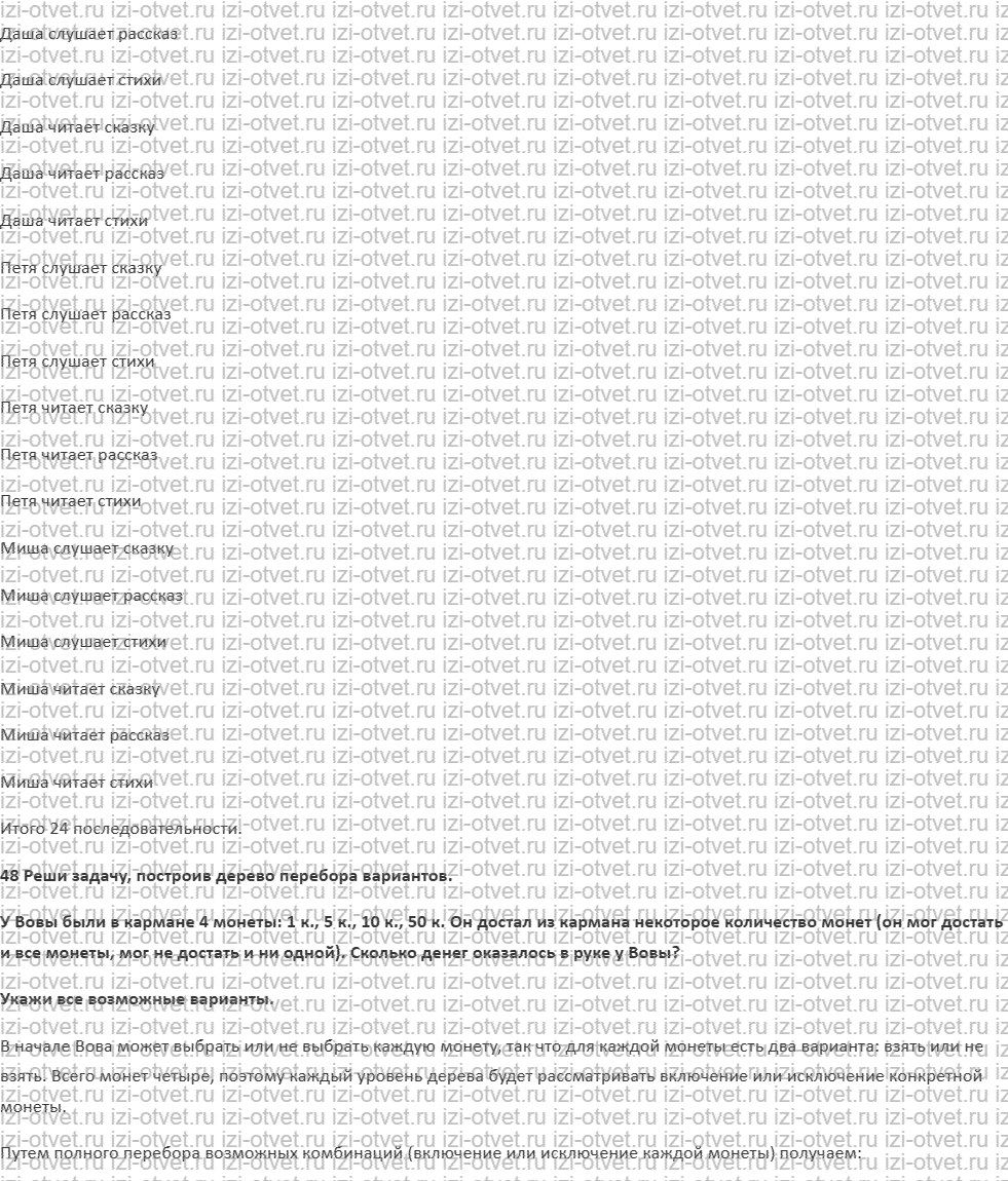 ГДЗ по информатике 6 класс Семенов, Рудченко Дерево перебора вариантов. Дерево перебора подмножеств рисунок 3