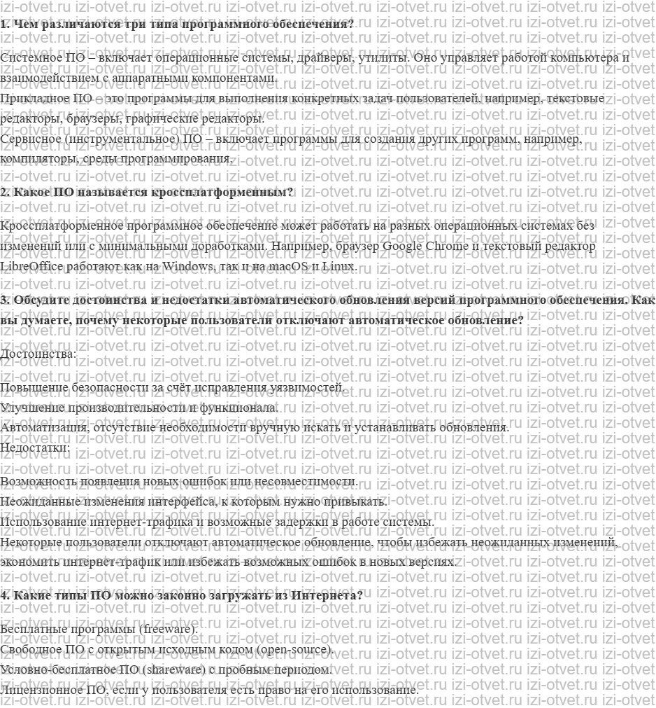 ГДЗ по информатике 7 класс Поляков, Еремин §3. Программное обеспечение рисунок 1
