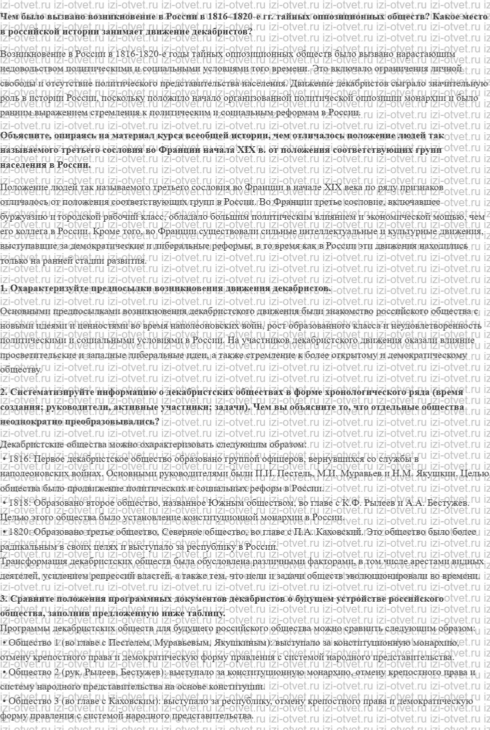 ГДЗ по истории 9 класс учебник Соловьев, Шевырев § 8. Движение декабристов рисунок 1