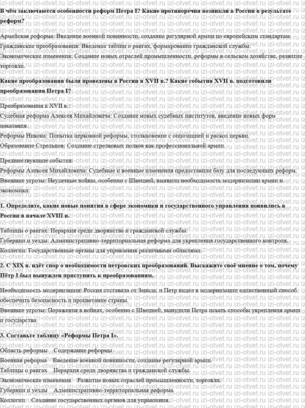 ГДЗ по истории России 10 класс учебник Левандовский §2. Реформы Петра I рисунок 1