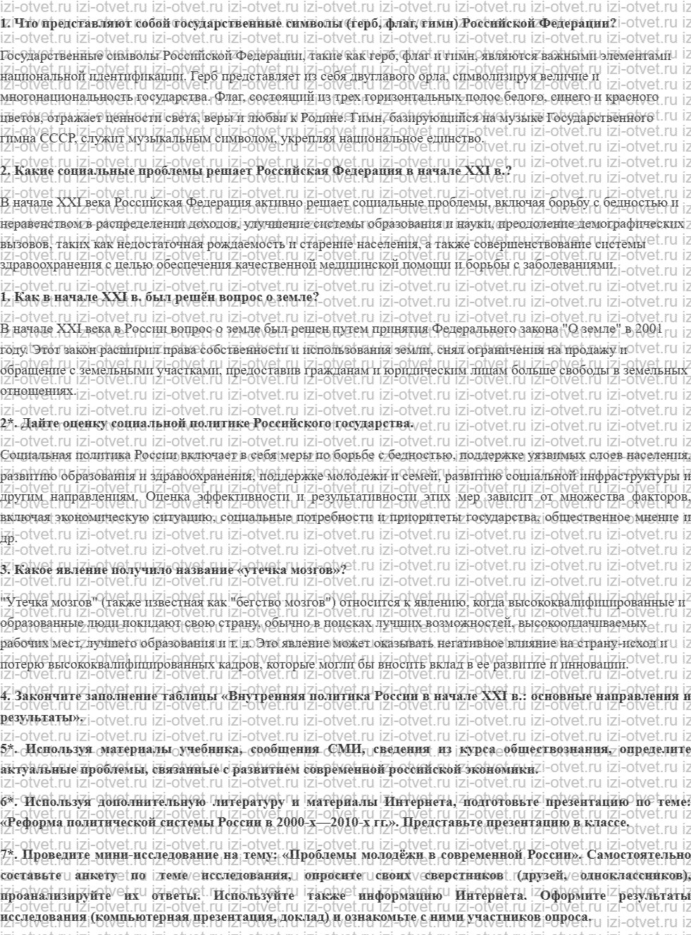 ГДЗ по Истории России 11 класс Левандовский, Щетинов  §43. Россия в XXI в. рисунок 1