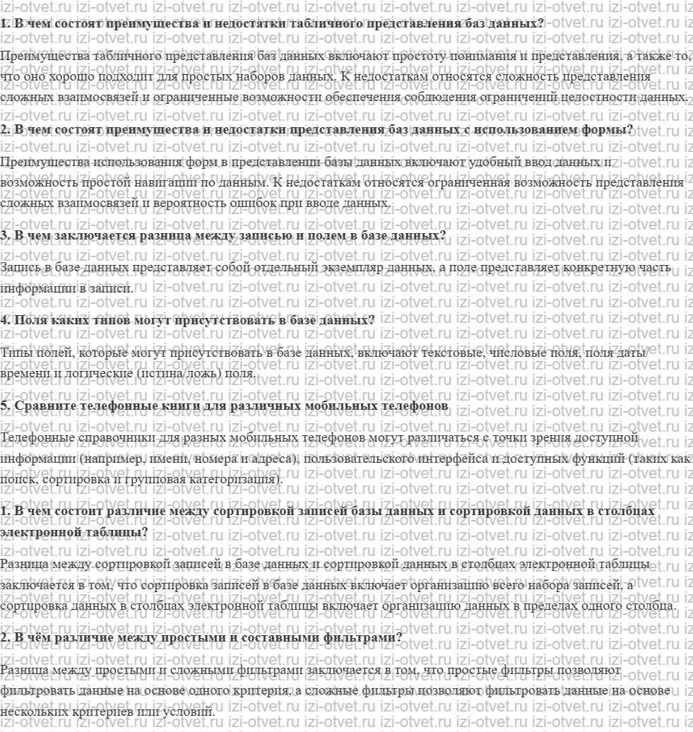 ГДЗ по информатике 8 класс Угринович 5.1. Базы данных в электронных таблицах рисунок 1