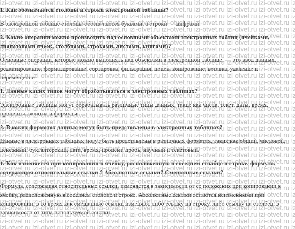 ГДЗ по информатике 8 класс Угринович  4.2. Электронные таблицы рисунок 1