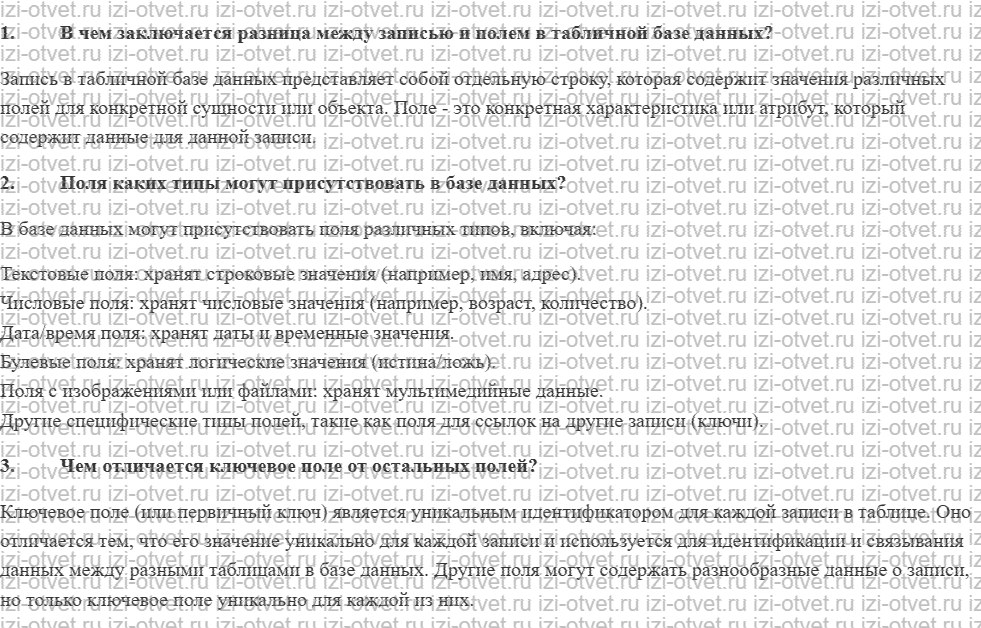 ГДЗ по информатике 11 класс Угринович 3.1. Базы данных рисунок 1