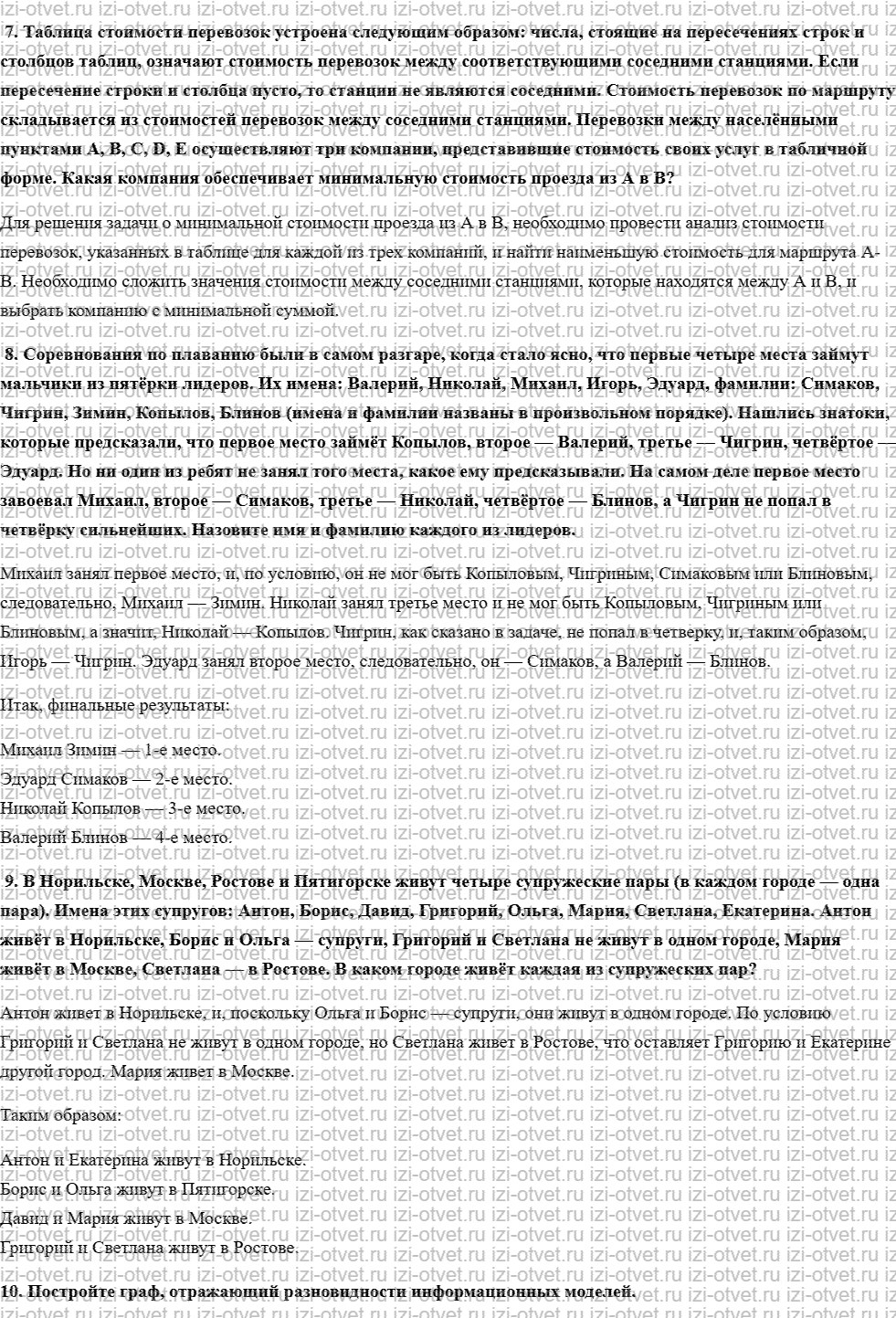 ГДЗ по информатике 9 класс учебник Босова § 1.4. Табличные информационные модели рисунок 2