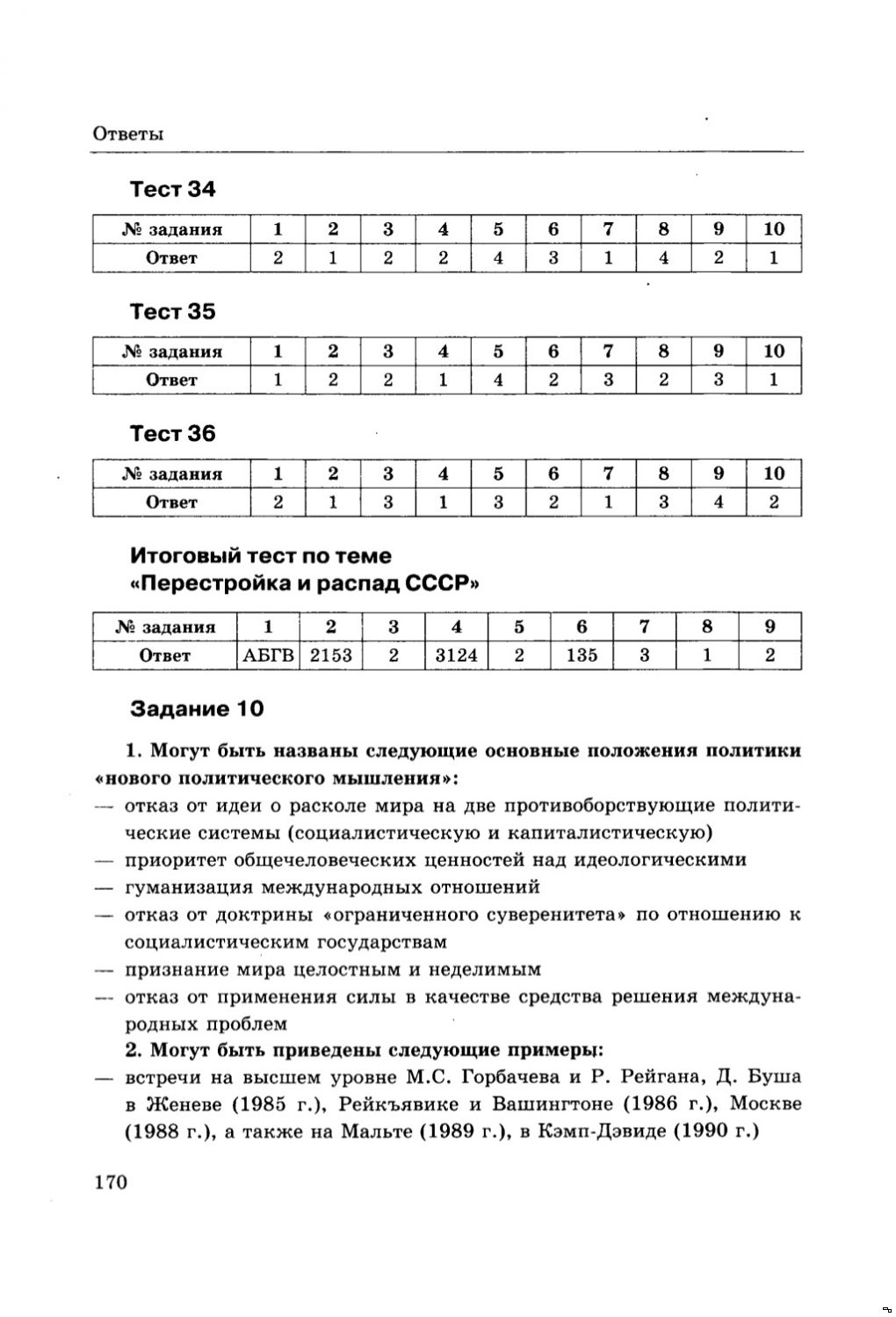 Тесты история россии 11 класс ответы